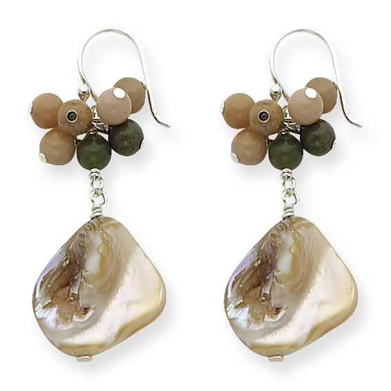 Sterling Silver Mother of Pearl/Labradorite/Lepidolite Earrings