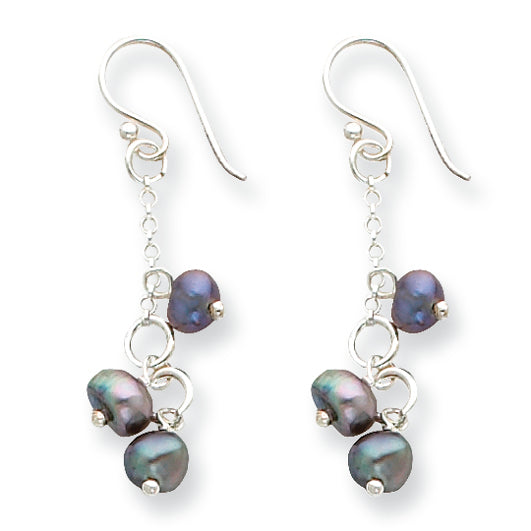 Sterling Silver Freshwater Cultured Grey Pearl Earrings