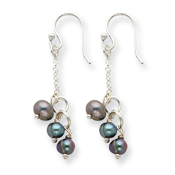 Sterling Silver Freshwater Cultured Peacock Pearl Earrings