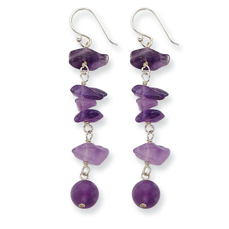 Sterling Silver Amethyst Dangle Earrings