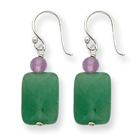 Sterling Silver Aventurine/Amethyst Earrings