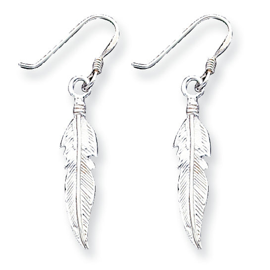 Sterling Silver Feather Earrings