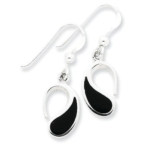 Sterling Silver Black Stone Earrings