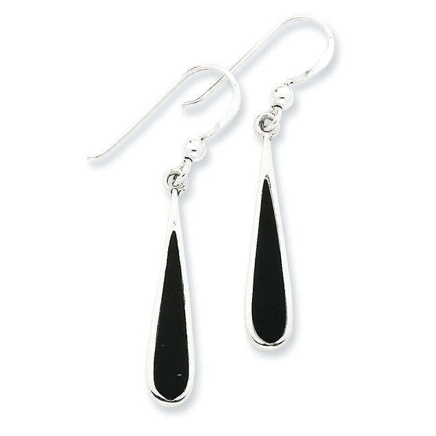 Sterling Silver Black Stone Earrings