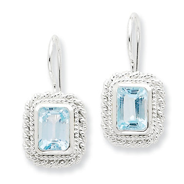 Sterling Silver Blue Topaz Earrings