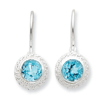 Sterling Silver Blue Topaz Earrings