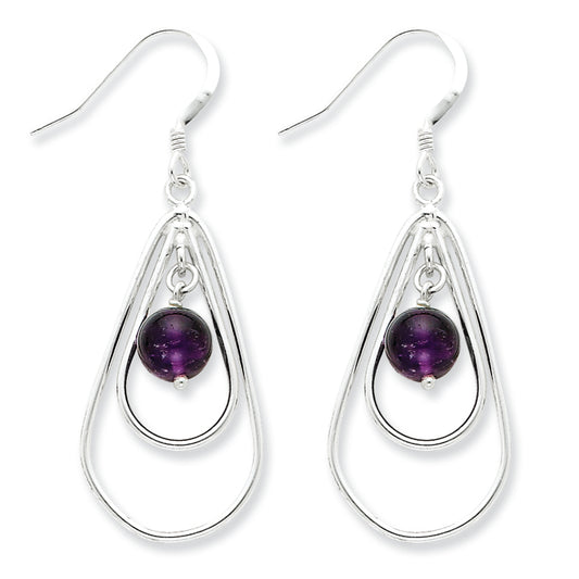 Sterling Silver Amethyst Dangle Earrings