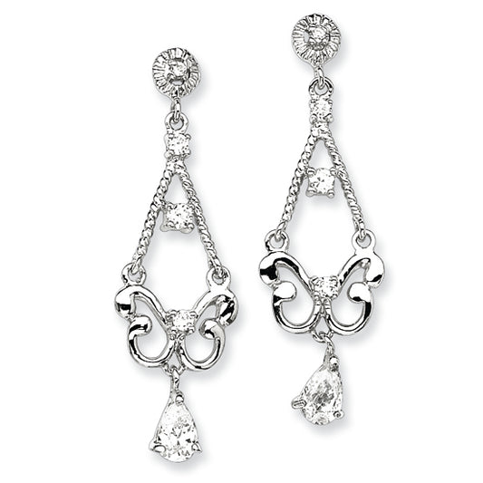 Sterling Silver CZ Chandelier Earrings