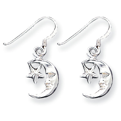 Sterling Silver Moon & Star Earrings