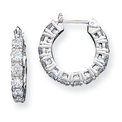 Sterling Silver CZ Hoop Earrings