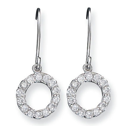 Sterling Silver CZ Dangle Earrings