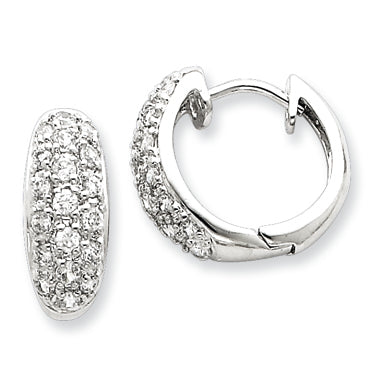 Sterling Silver CZ Hoop Earrings