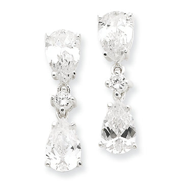Sterling Silver Dangling CZ Earrings