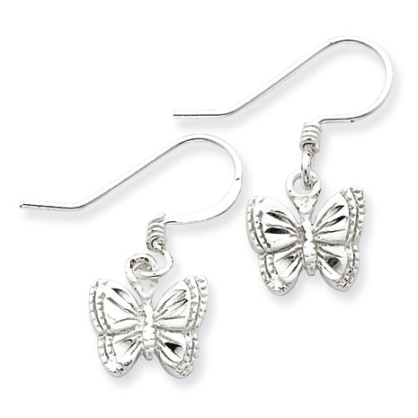 Sterling Silver Polished Butterfly Earrings