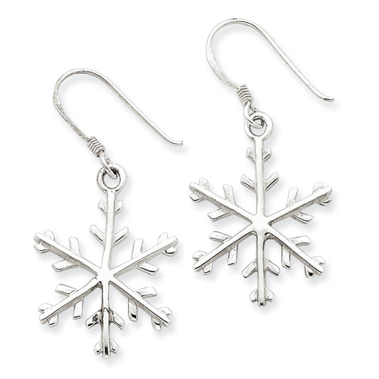 Sterling Silver Snowflake Dangle Earrings