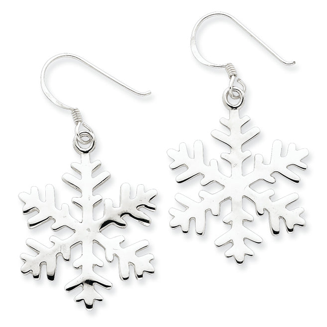 Sterling Silver Snowflake Dangle Earrings