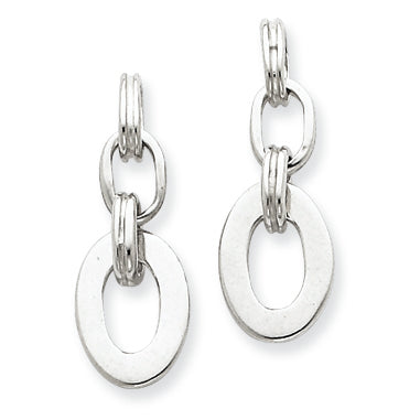 Sterling Silver Oval Dangle Earrings