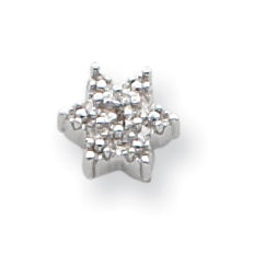 Sterling Silver Star w/Diamond Earrings