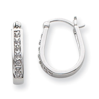 Sterling Silver Diamond Hoop Earrings