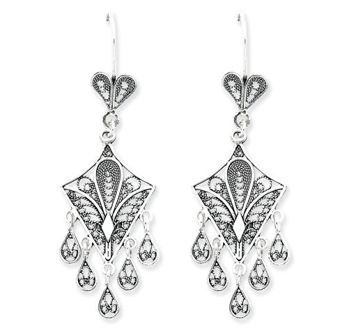 SS Filigree Dangle Earrings