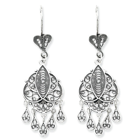 SS Filigree Dangle Earrings