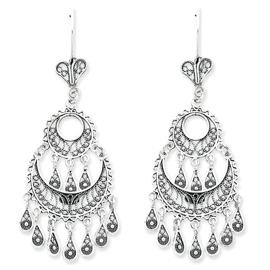 SS Filigree Dangle Earrings