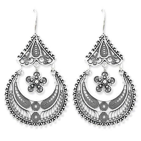 SS Filigree Dangling Earrings