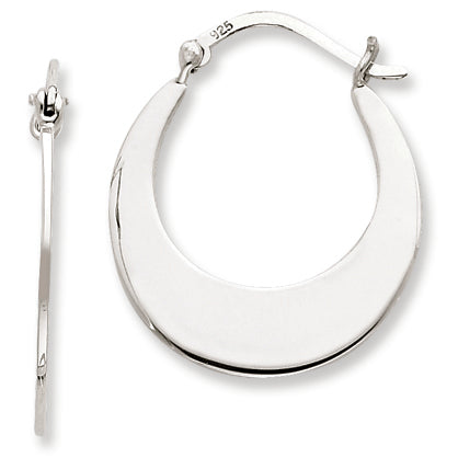 Sterling Silver Flat Hoop Earrings