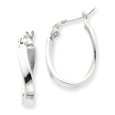 Sterling Silver Oval Hoop Earrings