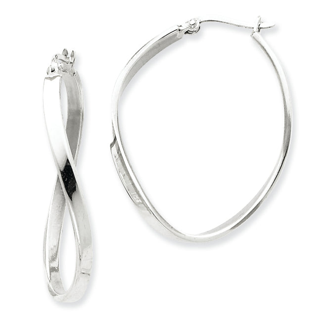 Sterling Silver Oval Hoop Earrings