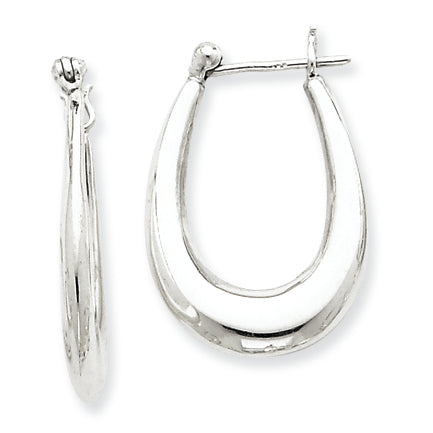 Sterling Silver Oval Hoop Earrings