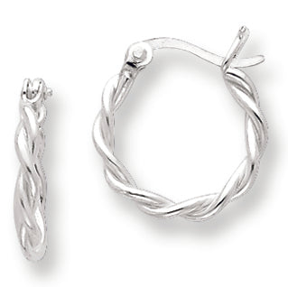 Sterling Silver Twisted Hoop Earrings