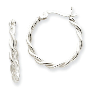 Sterling Silver Twisted Hoop Earrings