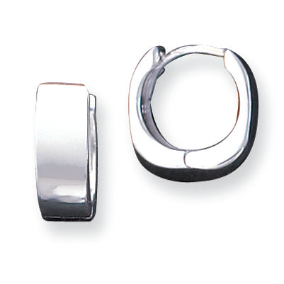 Sterling Silver Wide Hollow Square Hoop Earrings