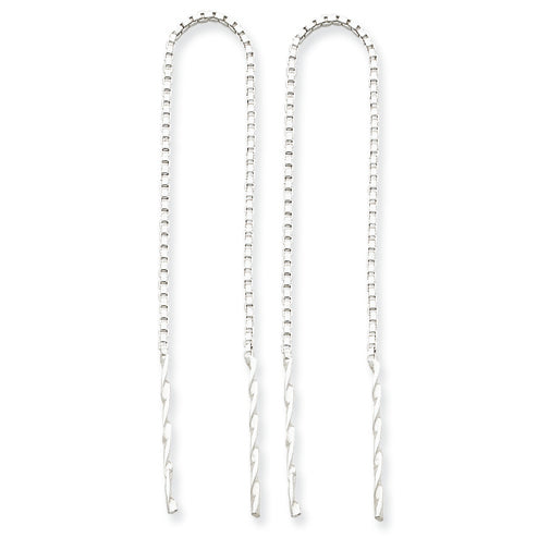 Sterling Silver Spiral Bar Threader Earrings