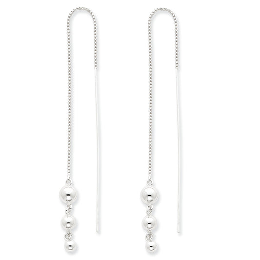 Sterling Silver Ball Threader Earrings