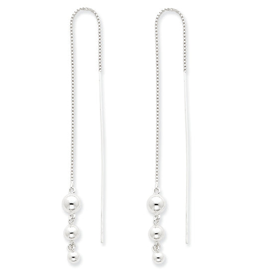 Sterling Silver Ball Threader Earrings