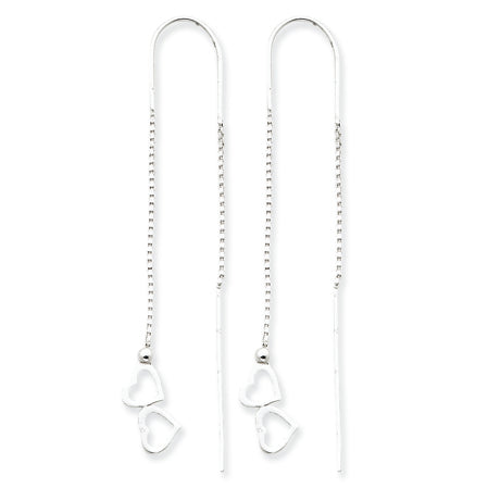 Sterling Silver Heart Threader Earrings