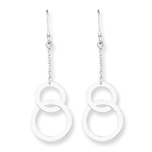 Sterling Silver Circle Dangle Earrings