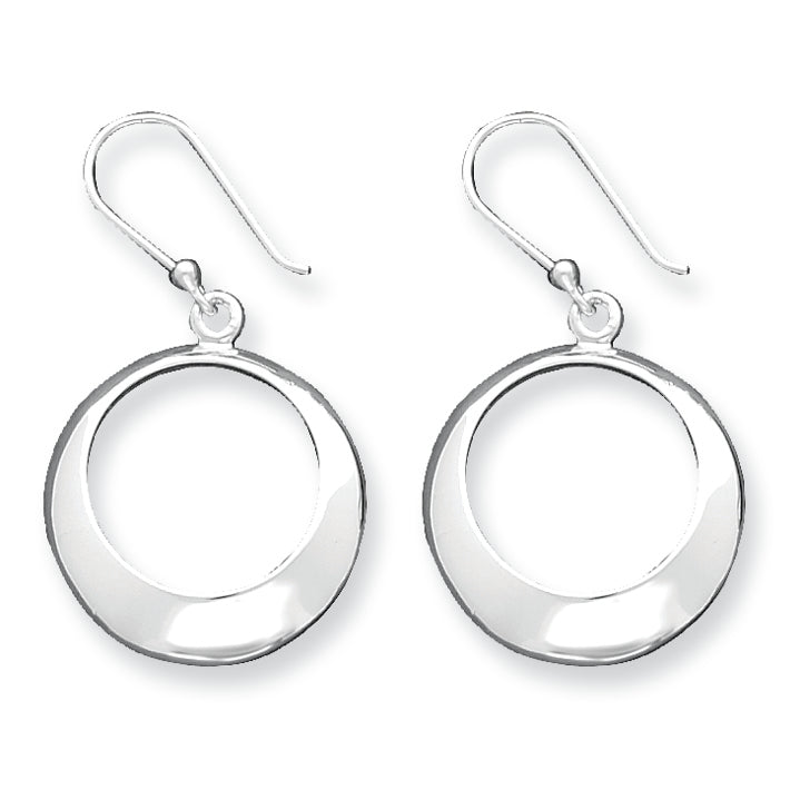 Sterling Silver Circle Dangle Wire Earrings