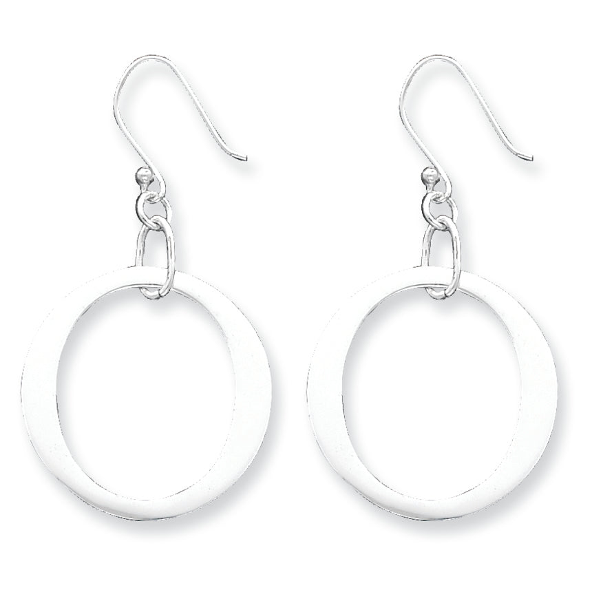 Sterling Silver Circle Dangle Earrings