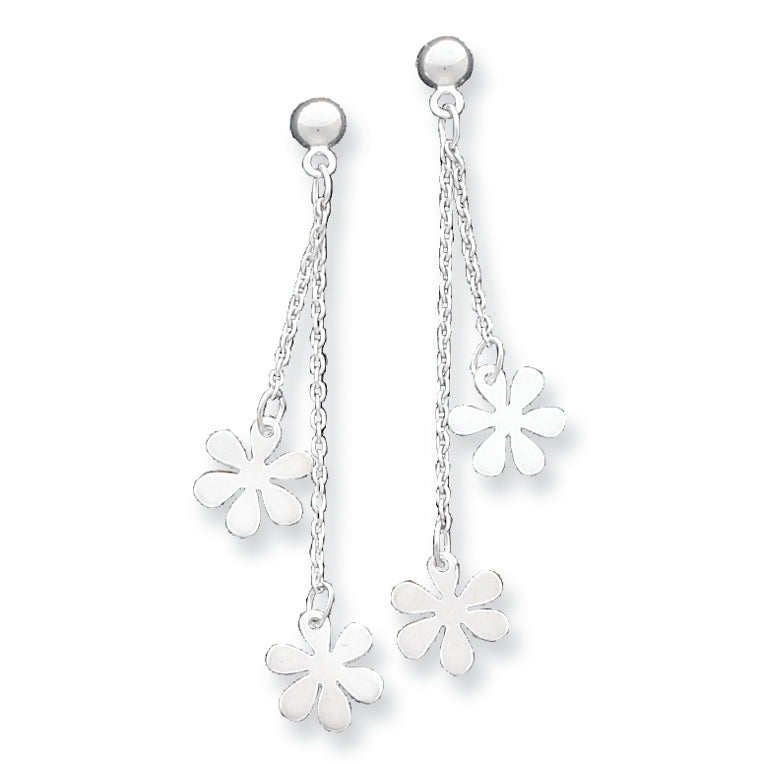 Sterling Silver Flower Dangle Post Earring