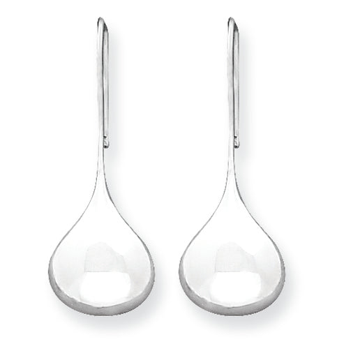 Sterling Silver Tear Drop Shaped Drop Wire Earrings