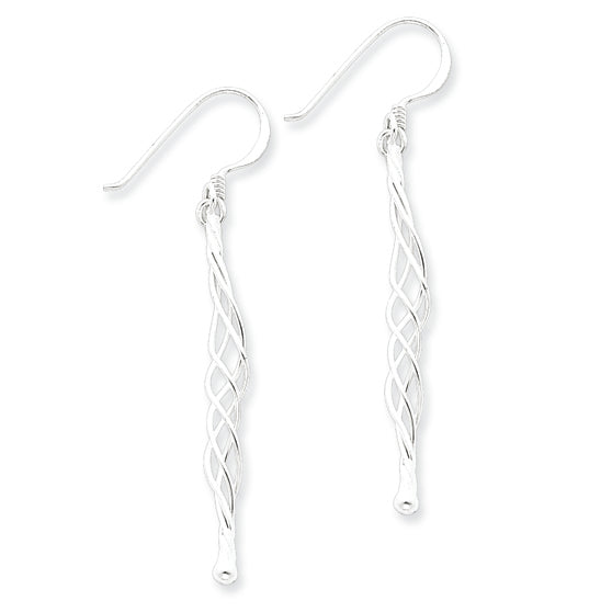 Sterling Silver Twisted Wire Dangle Earrings