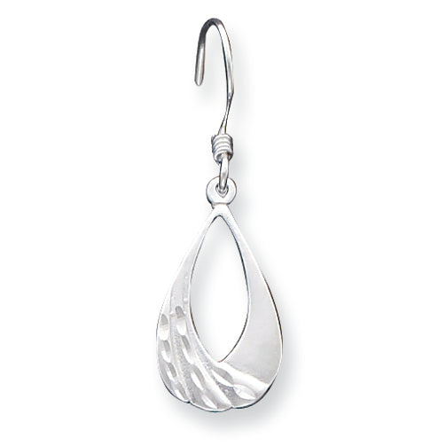 Sterling Silver Satin Diamond-cut Earrings