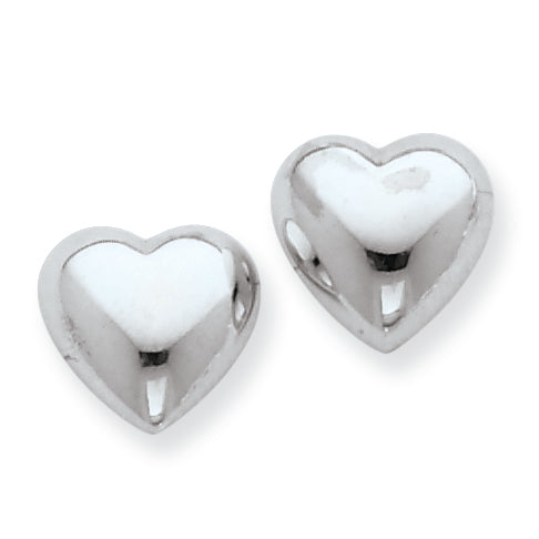 Sterling Silver Heart Stud Earrings