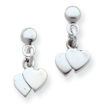 Sterling Silver Dangling Hearts Earrings