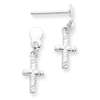 Sterling Silver Dangle Cross Earrings