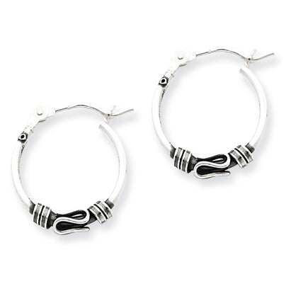 Sterling Silver Round Antiqued Fancy Earrings
