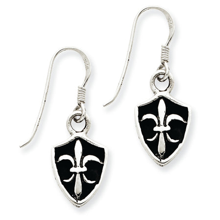 Sterling Silver Fleur de lis Dangle Earrings